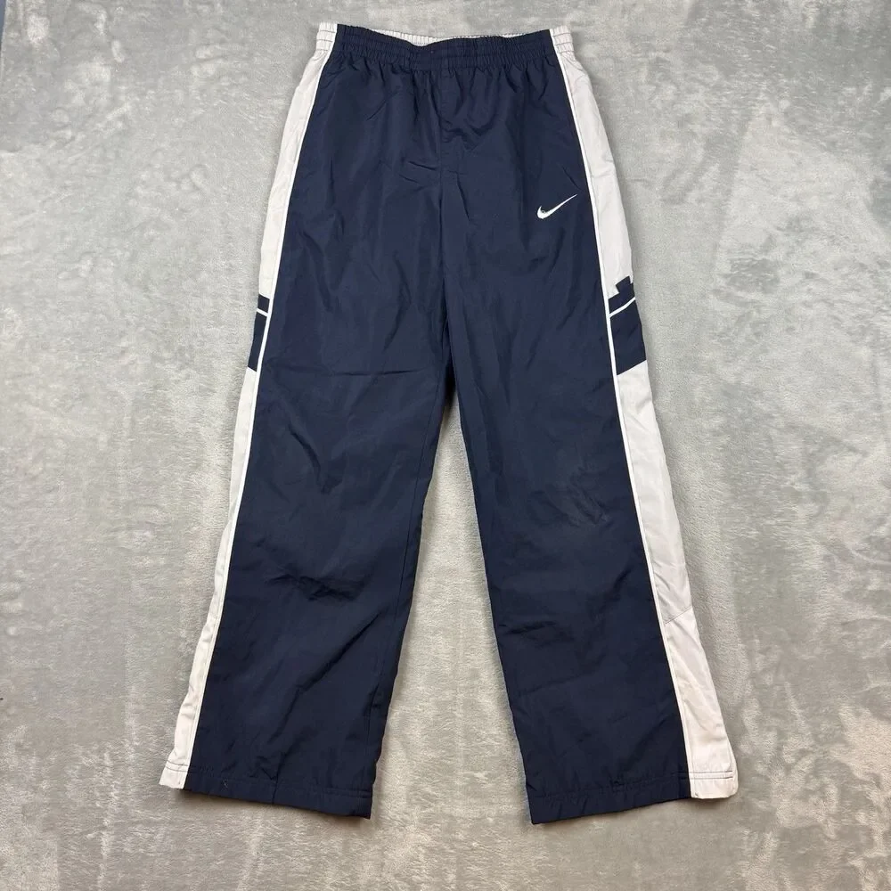 Nike Navy White Lined Windbreaker Track Pants Women’s Large